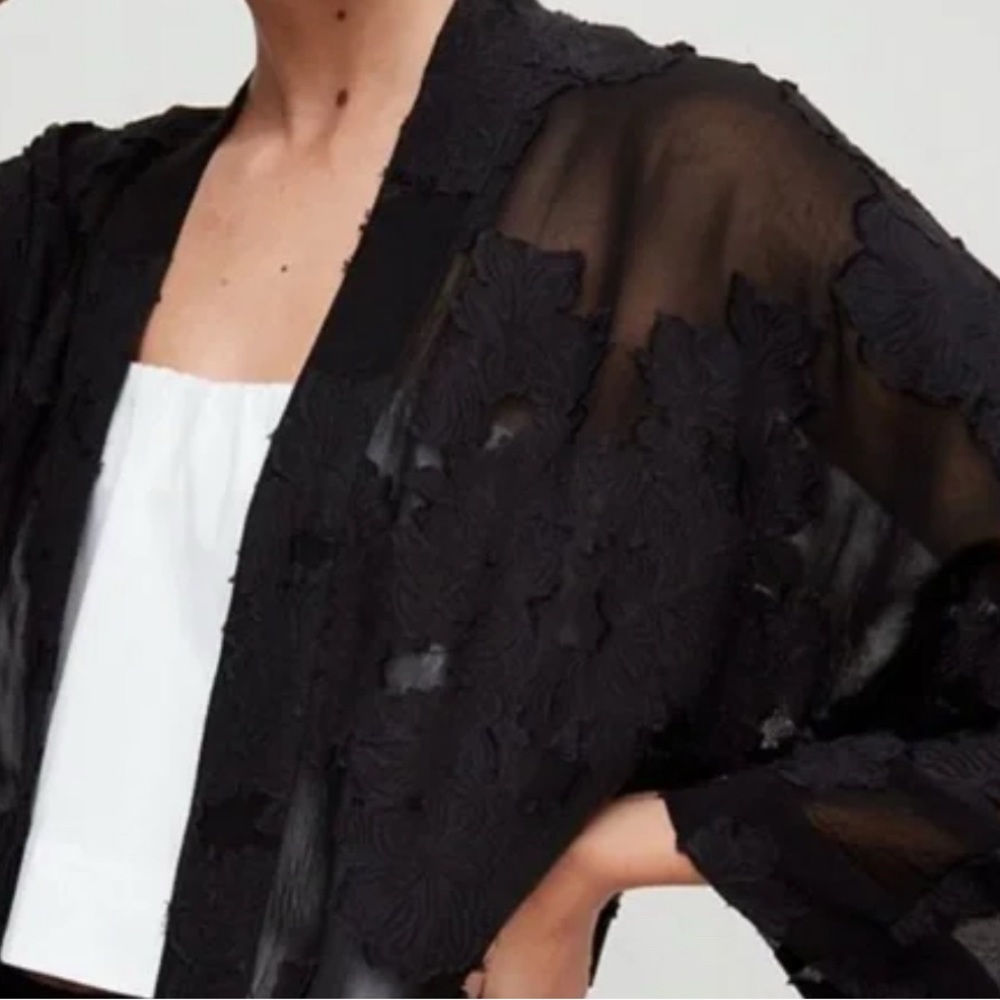 Wilfred Black Sheer Floral Duster